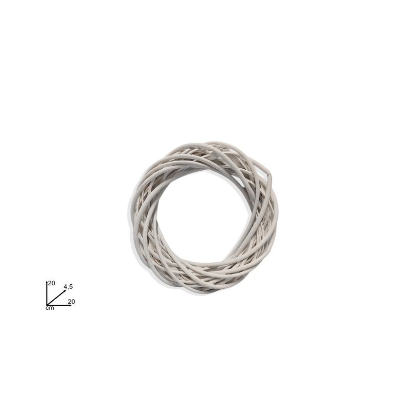 ANELLO LEGNO INTRECCIATO BIANCO D20X4,5M EAN 8053482245775 INGROSSO OGGETTISTICA NATALIZIA
