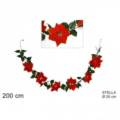 INGROSSO ARTICOLI DI NATALE GHIRLANDA STELLA DI NATALE 6 FIORI 2 MT 8033113543586 ADDOBBI ALBERO NATALE GHIRLANDE NATALIZIE
