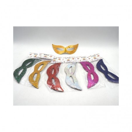 INGROSSO CARNEVALE SET 10/PCS MASCHERA LUCIDA COLORI ASS.TI 8021029370112 ARTICOLI DI CARNEVALE MASCHERE DI CARNEVALE