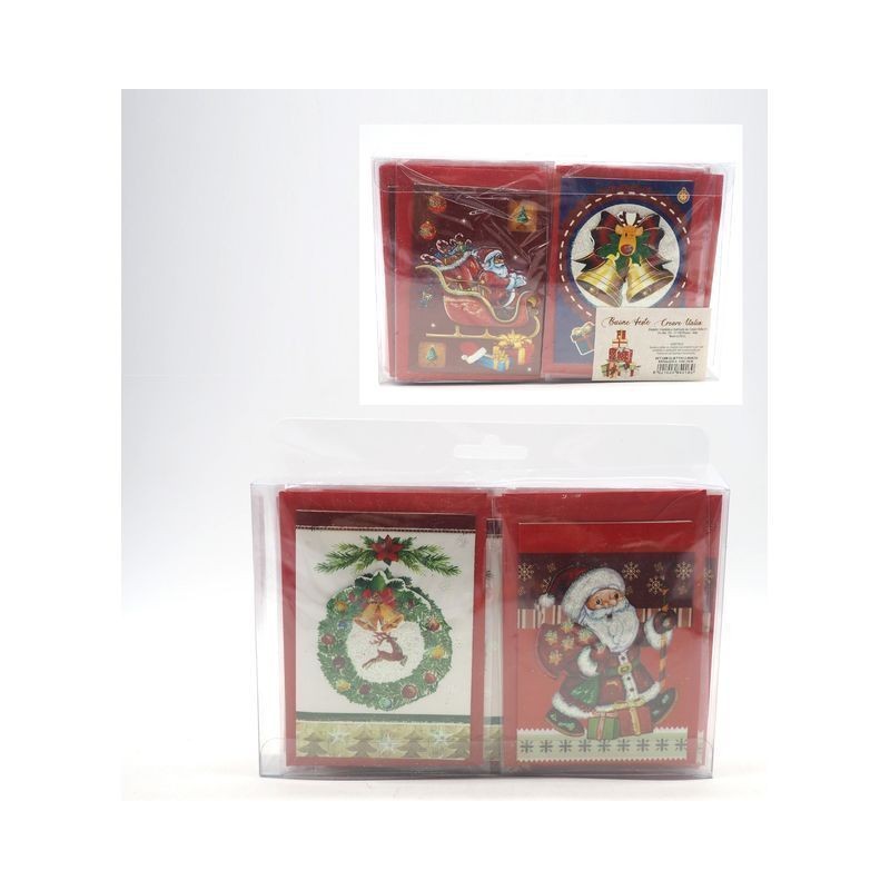 SET 24 BIGLIETTINI C/BUSTA NATALE 11X7,5 EAN 8021029840189 INGROSSO BIGLIETTI NATALIZI