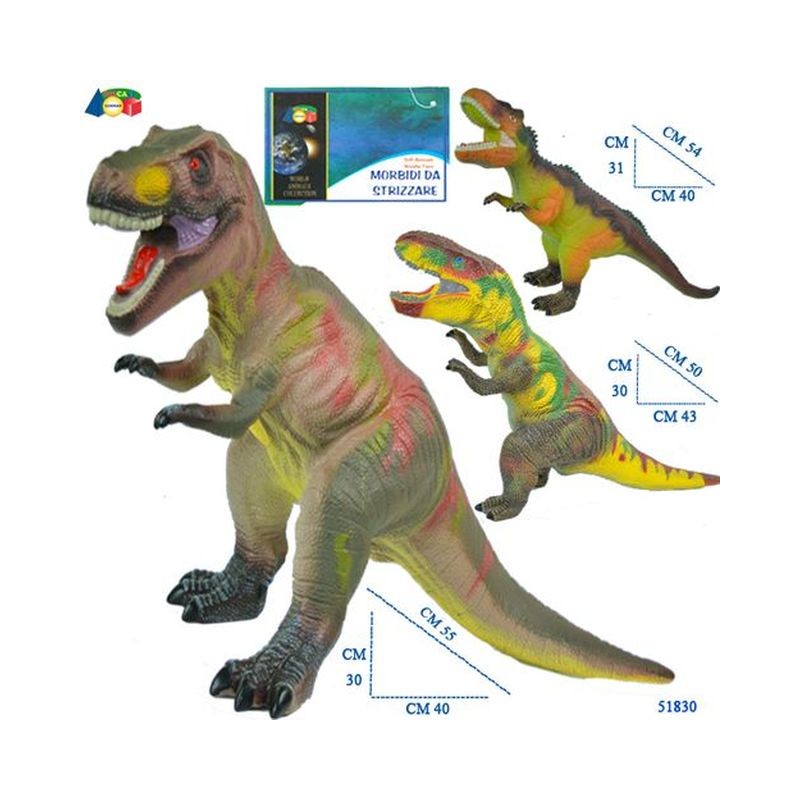 TIRANNOSAURO MORBIDO GRANDE ASS CM 50 EAN 8034094804178 INGROSSO ANIMALI GIOCATTOLO