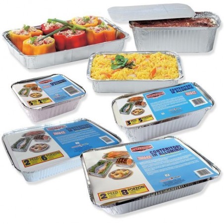 CONTENITORI ALLUMINIO C/C 8 Porz. 2 Pz EAN 8018909105162 INGROSSO VASCHETTE DI ALLUMNIO E BOBINE PER ALIMENTI