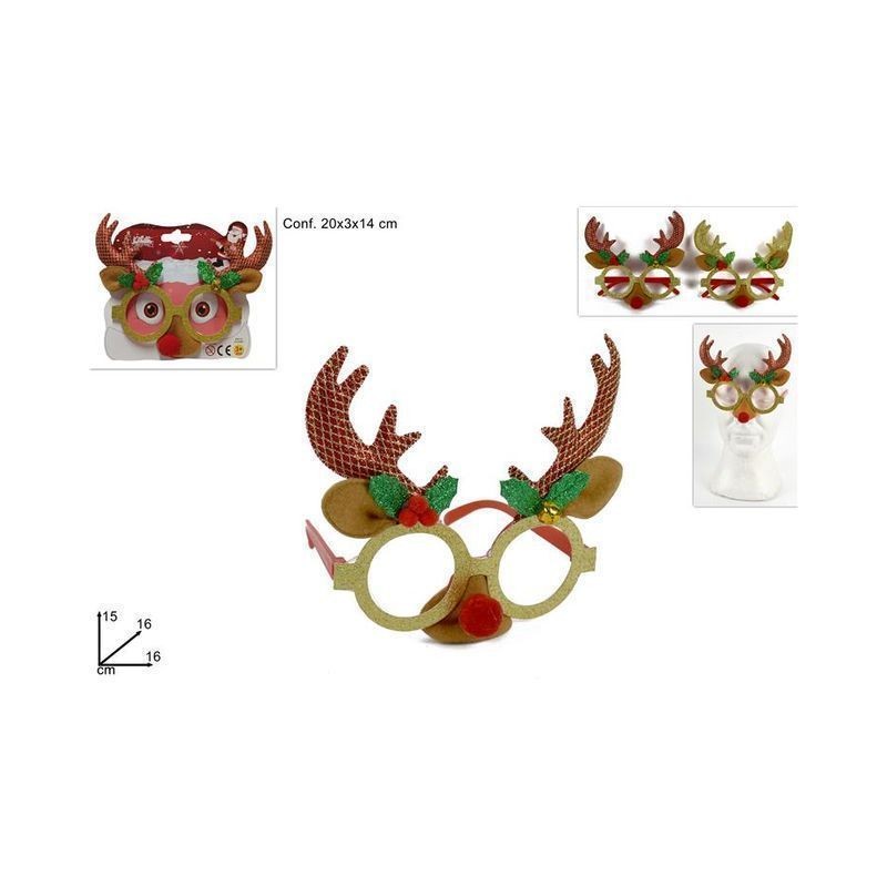 OCCHIALI RENNA 2ASS EAN 8053482134208 INGROSSO COSTUME BABBO NATALE ADULTI