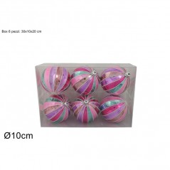 INGROSSO ARTICOLI DI NATALE PALLE 8CM 8PZ BICOLORE ROSA LUCIDO 8053482293554 ADDOBBI ALBERO NATALE PALLINE DI NATALE E PUNTALI