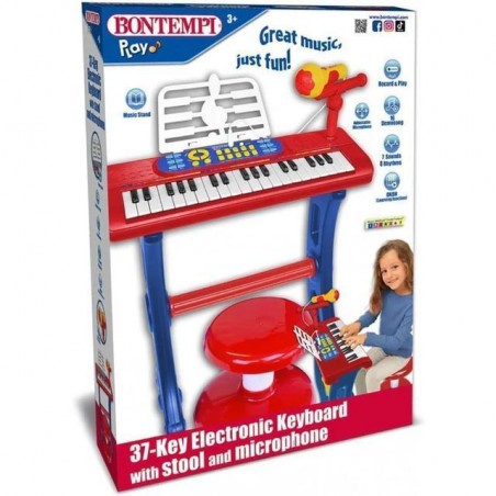 INGROSSO GIOCATTOLI TASTIERA 37 TASTI C/GAMBE MICROF. SGABEL 0047663336398 STRUMENTI MUSICALI PIANOLE E TASTIERE