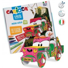 INGROSSO CARTOLERIA CARIOCA CREATE & COLOR MISS WILD +4ANNI 8003511429065 PENNARELLI MATITE COLORATE TEMPERE PENNARELLI