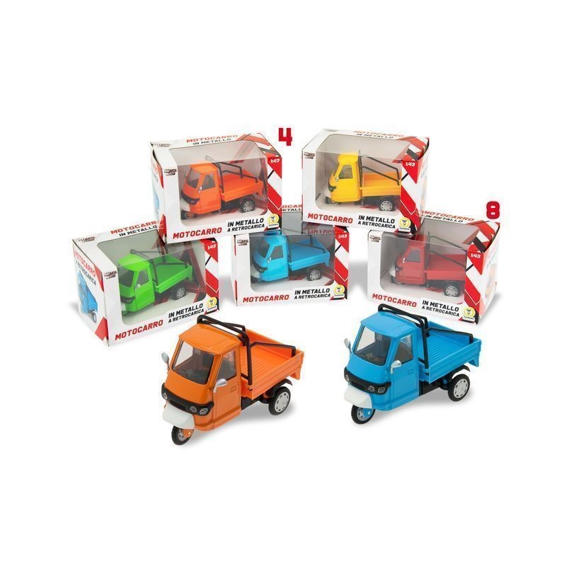 MOTOCARRO IN METALLO RETROCARICA 5 COL EAN 8017967743194 INGROSSO MODELLINI AUTO A FRIZIONE