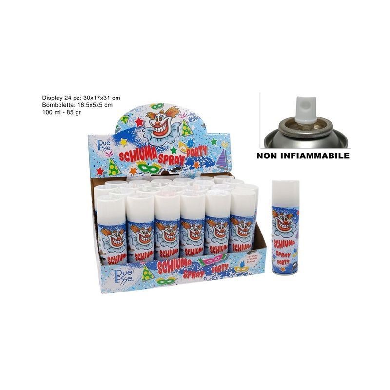 BOMBOLETTA SCHIUMA 100ML P.24.046 EAN 8053482319803 INGROSSO BOMBOLETTE SPRAY CARNEVALE