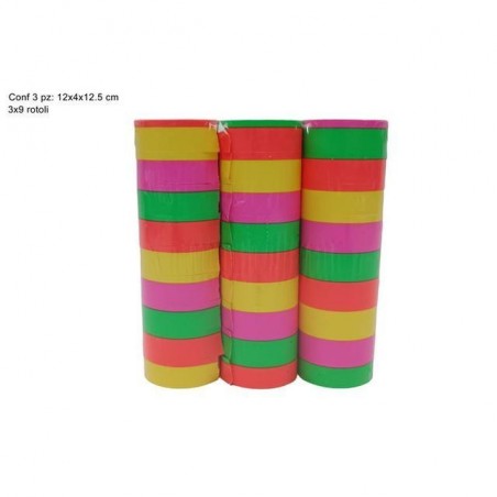 STELLE FILANTI 9 R. 3PZ MULTIC. (100) EAN 8053482317533 INGROSSO CORIANDOLI E STELLE FILANTI