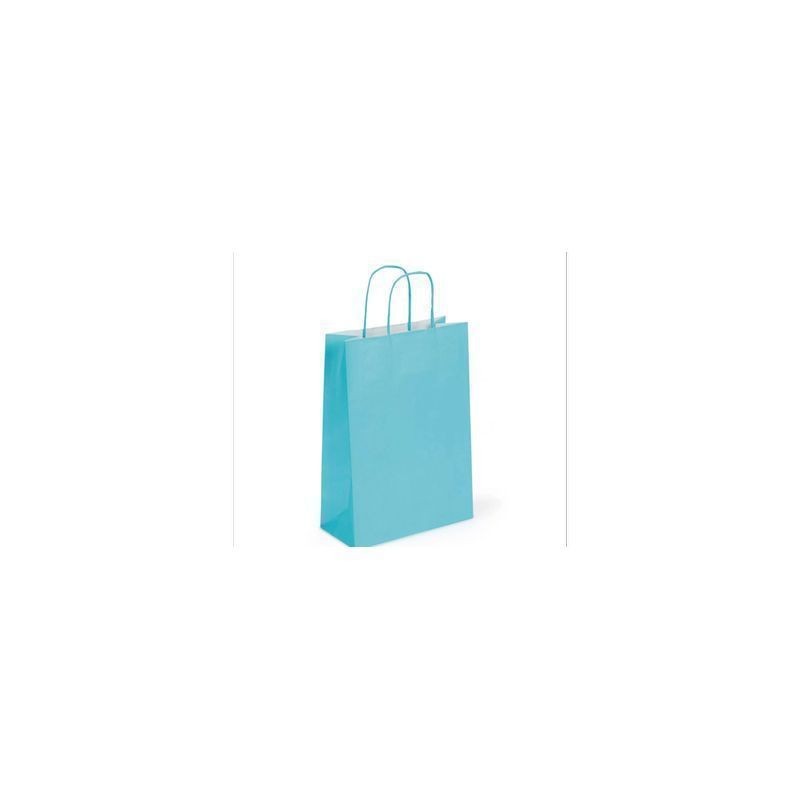 SHOPPER CARTA CM.26X11X34,5 AZZURRO EAN 8029307075469 INGROSSO SACCHETTI E SHOPPER REGALO