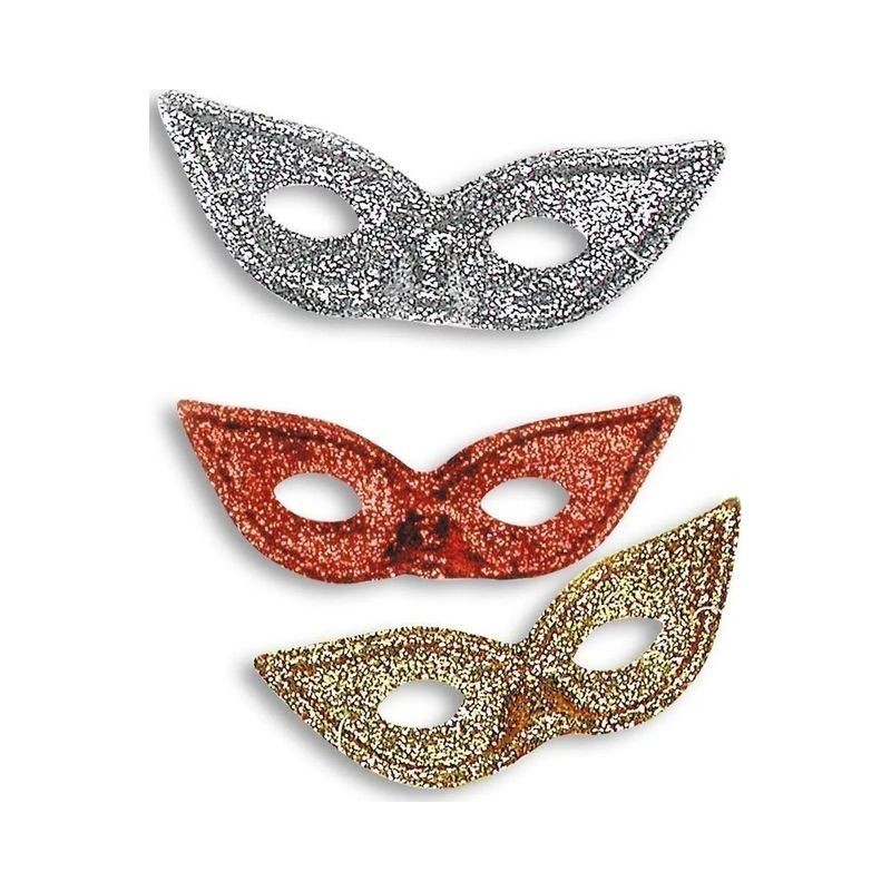 DOMINO GLITTER IN PLASTICA COL. ASS. EAN 8004761012588 INGROSSO MASCHERE DI CARNEVALE