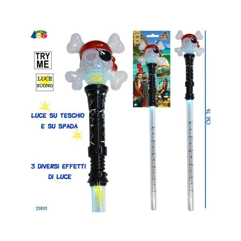 SET SPADA PIRATA C/TESCHIO 3 EFF. LUCI EAN 8057438026630 INGROSSO GIOCHI DA EDICOLA