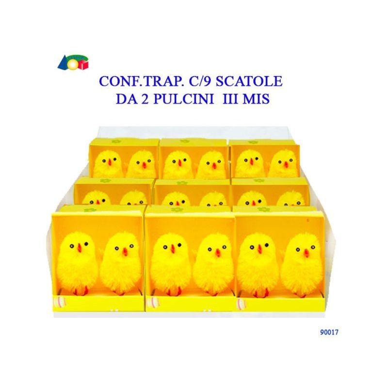 SCATOLA DA 2 PULCINI III MIS. (9) EAN 8057438027705 INGROSSO DECORAZIONI PER PASQUA