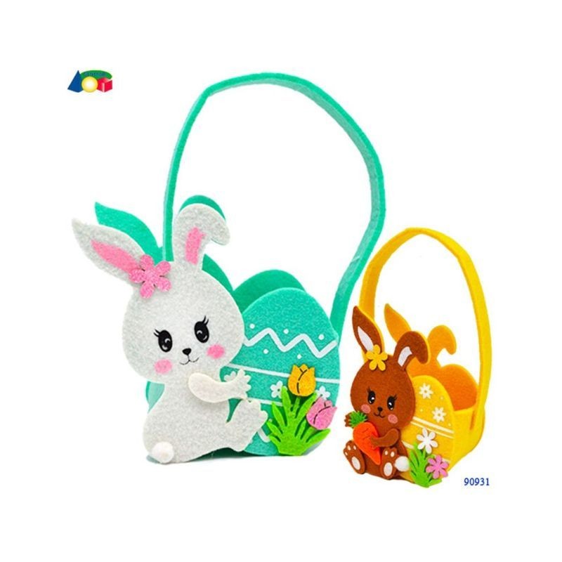 CONT. FELTRO C/MANICO FORMA CONIGLIO/UOV EAN 8057438028719 INGROSSO DECORAZIONI PER PASQUA