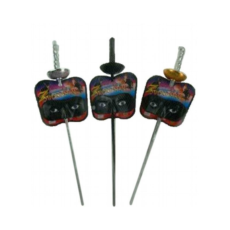 SPADA LUNG. 60CM + MASCHERA ZORRO 3 COL EAN 8021029902122 INGROSSO SPADE GIOCATTOLO E ARCHI INDIANI