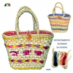 INGROSSO ARTICOLI MARE BORSA PAGLIA QUADR. C/CHIUSURA 3 COL. AS 8006087430015 ARTICOLI PER LA SPIAGGIA BORSE MARE