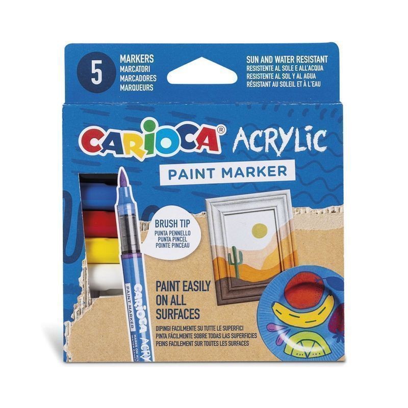 PENNARELLO ACRILICO PZ.5 COL. CARIOCA EAN 8003511452803 INGROSSO PENNARELLI