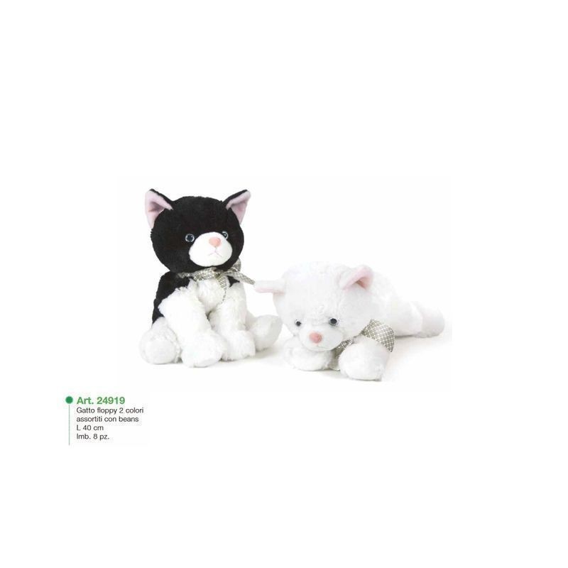 GATTI 2 COL. ASS. FLOPPY C/BEANS L.40CM EAN 8009549249194 INGROSSO PELUCHE PERSONAGGI
