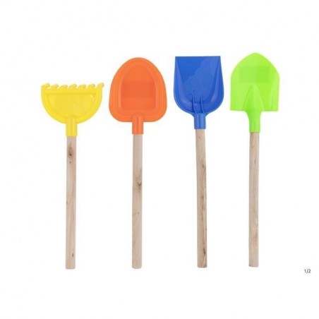 ATTREZZI SPIAGGIA C/MANICO LEGNO CM42 EAN 8027458163943 INGROSSO PALETTE DA SPIAGGIA