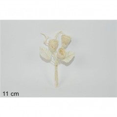 INGROSSO CASALINGHI SPILLONE 3 ROSELLINE JUTA BEIGE 8034048368404 ARTICOLI PER LA CASA FIORI FINTI D'ARREDO