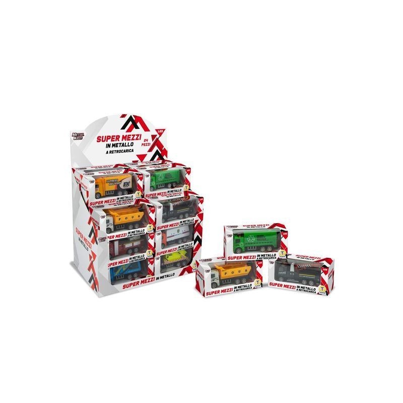 MEZZI SPECIALI 12 ASS 24PZ 1:64 EAN 8017967656425 INGROSSO MODELLINI AUTO