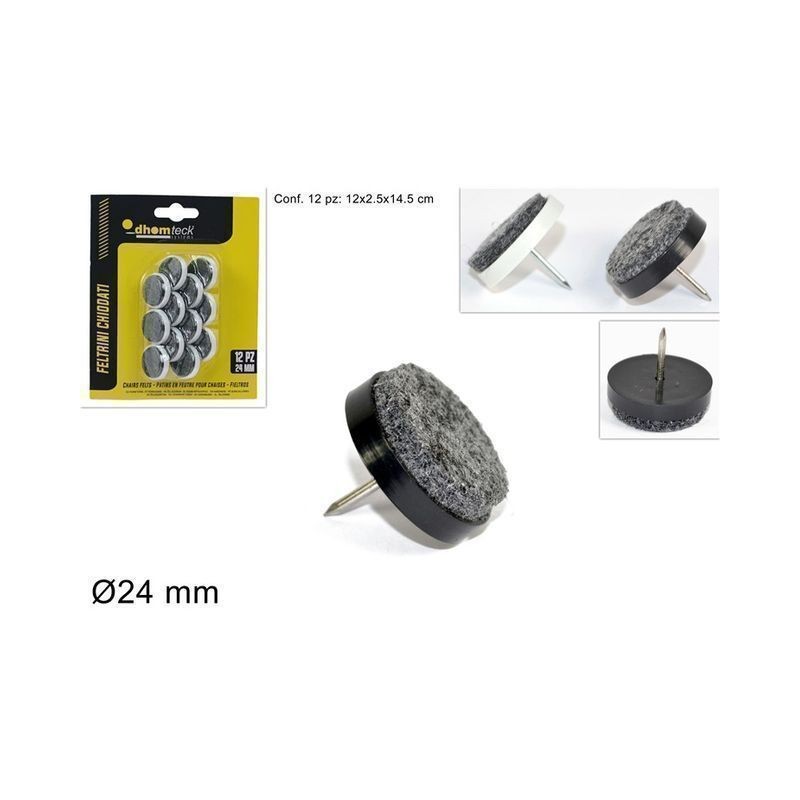 FELTRINI CHIODATI PER SEDIA 24MM PZ.12 EAN 8034048585320 INGROSSO FELTRINI