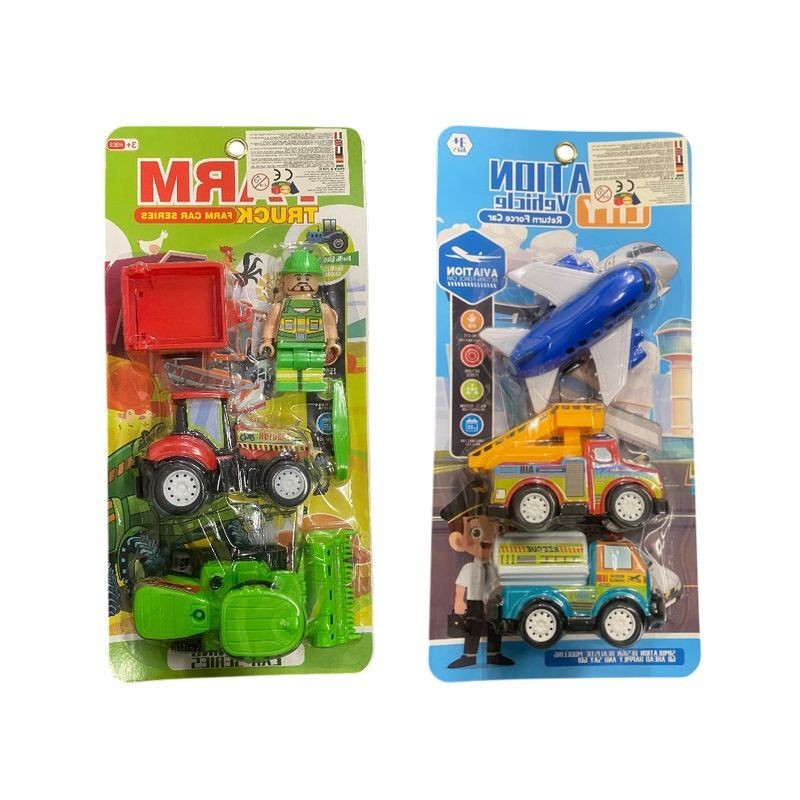 SET 3 MEZZI AEROPORTO O TRATTORI RETROC. EAN 8034094809838 INGROSSO GIOCHI DA EDICOLA