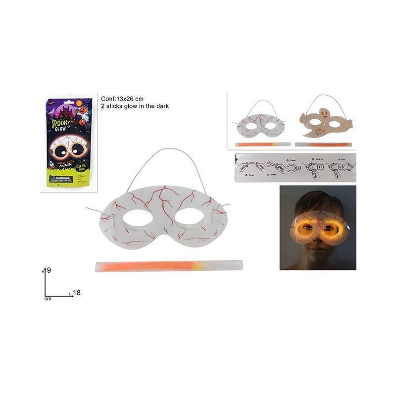 MASCHERA LUMINOSA TESCHIO/FANTASMA EAN 8053482350066 INGROSSO MASCHERE DI HALLOWEEN