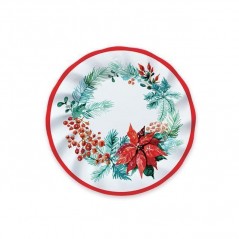 INGROSSO ARTICOLI DI NATALE PIATTI CM.20 PZ.8 CHRISTMAS FLORAL 80007579 ACCESSORI NATALIZI PER LA TAVOLA PIATTI NATALIZI