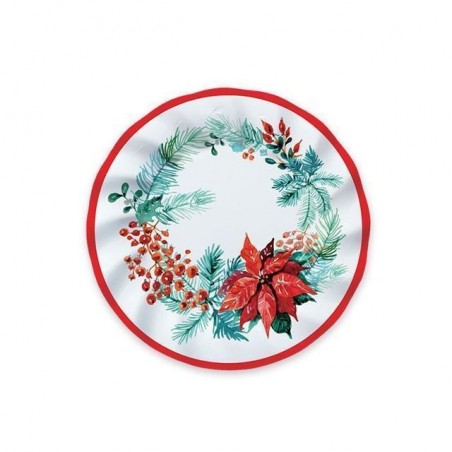 PIATTI CM.20 PZ.8 CHRISTMAS FLORAL EAN 80007579 INGROSSO PIATTI NATALIZI