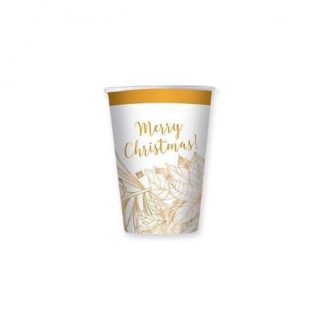 INGROSSO ARTICOLI DI NATALE BICCHIERI CC.250 PZ.8 CHRISTMAS GOLD 80007500 ACCESSORI NATALIZI PER LA TAVOLA BICCHIERI NATALIZI