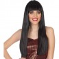 PARRUCCA LISCIA LUNGA 60CM C/FRANGIA NER EAN 8422259801603 INGROSSO PARRUCCHE DI HALLOWEEN