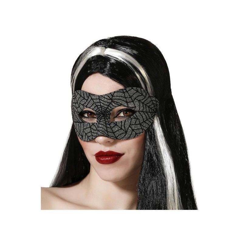 MASCHERINA HALLOWEEN RAGNATELA NERO EAN 8422259747413 INGROSSO MASCHERE DI HALLOWEEN