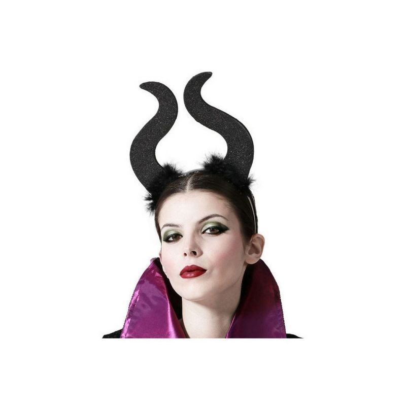 CERCHIETTO CORNA NERO EAN 8422259723455 INGROSSO CAPPELLI E CERCHIETTI HALLOWEEN