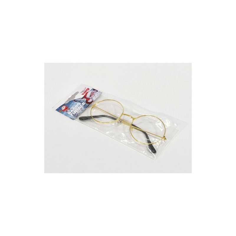 OCCHIALI DI BABBO NATALE IN ORO 5.3X14CM EAN 8015361240462 INGROSSO COSTUME BABBO NATALE ADULTI