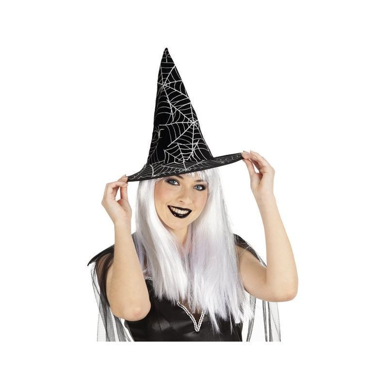 CAPPELLO STREGA VELLUTO FLUORESCENTE EAN 8422971090224 INGROSSO CAPPELLI E CERCHIETTI HALLOWEEN
