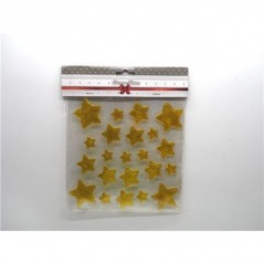 INGROSSO ARTICOLI NATALIZI GEL DECORO STELLA COL.ORO -22 STELLINE 8021029873019 DECORAZIONI NATALIZIE VETROFANIE