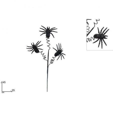INGROSSO HALLOWEEN STELO 45CM 3 RAGNI GLITTERATI 8053482374109 ARTICOLI HALLOWEEN DECORAZIONI HALLOWEEN