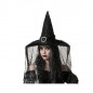 CAPPELLO STREGA CON VELO NERO EAN 8422259826279 INGROSSO CAPPELLI E CERCHIETTI HALLOWEEN
