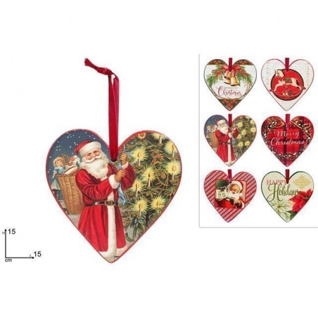 APPENDINO CUORE CERAMICA 15CM DEC. NATAL EAN 8053482402260 INGROSSO APPENDINI NATALIZI