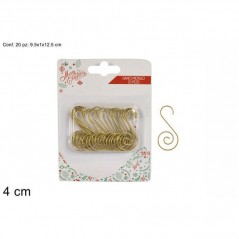 INGROSSO ARTICOLI DI NATALE GANCI METALLO 20PZ ORO IN BLISTER 8053482034102 ADDOBBI ALBERO NATALE PALLINE DI NATALE E PUNTALI