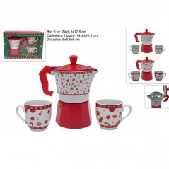 INGROSSO ARTICOLI DI NATALE CAFFETTIERA 2 TZ + 2 TAZZINE DEC NATALE 8053482265711 IDEE REGALO TAZZE NATALIZIE