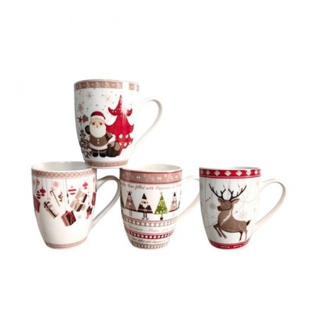 INGROSSO ARTICOLI DI NATALE TAZZA BOMBATA C/DISEGNO NATALE H.10X8CM 8021029381460 ACCESSORI NATALIZI PER LA TAVOLA TAZZE NATALIZ