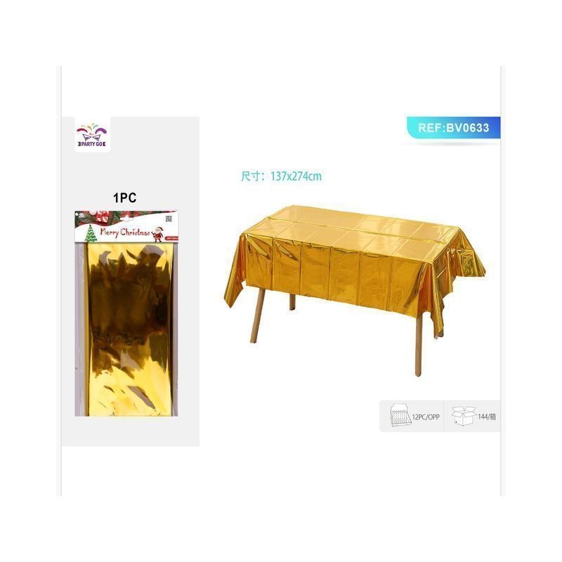 TOVAGLIA DORATA METALLIZ. 137X244CM EAN 8058617746332 INGROSSO TOVAGLIE NATALIZIE