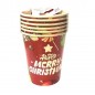 BICCHIERI CARTA NATALE CL.27 PZ.6 BV1458 EAN 8058617424681 INGROSSO BICCHIERI NATALIZI