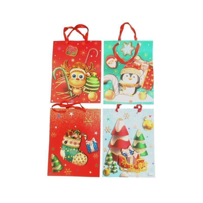 BUSTA REGALO NATALE 39X30X12 EAN 6905585000299 INGROSSO SACCHETTI E SHOPPER NATALIZI