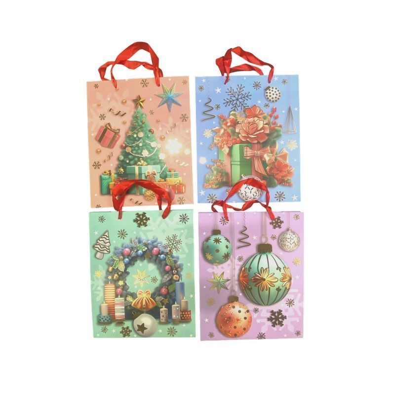 BUSTA REGALO NATALE 26X32X10 EAN 6905585000817 INGROSSO SACCHETTI E SHOPPER NATALIZI