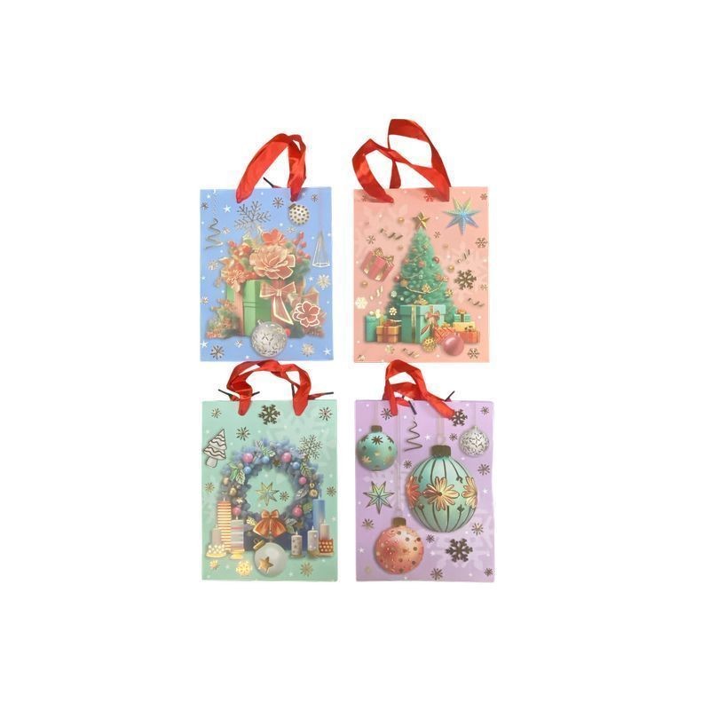 BUSTA REGALO NATALE 18X23,5X8 EAN 6905585000824 INGROSSO SACCHETTI E SHOPPER NATALIZI