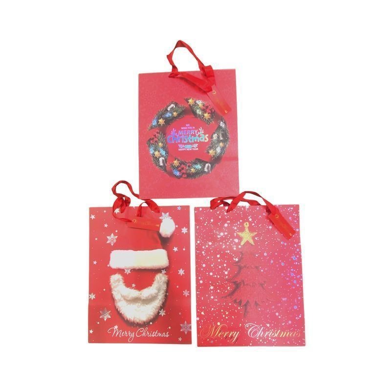 BUSTA REGALO NATALE 32X42X11,5 EAN 8012585001459 INGROSSO SACCHETTI E SHOPPER NATALIZI
