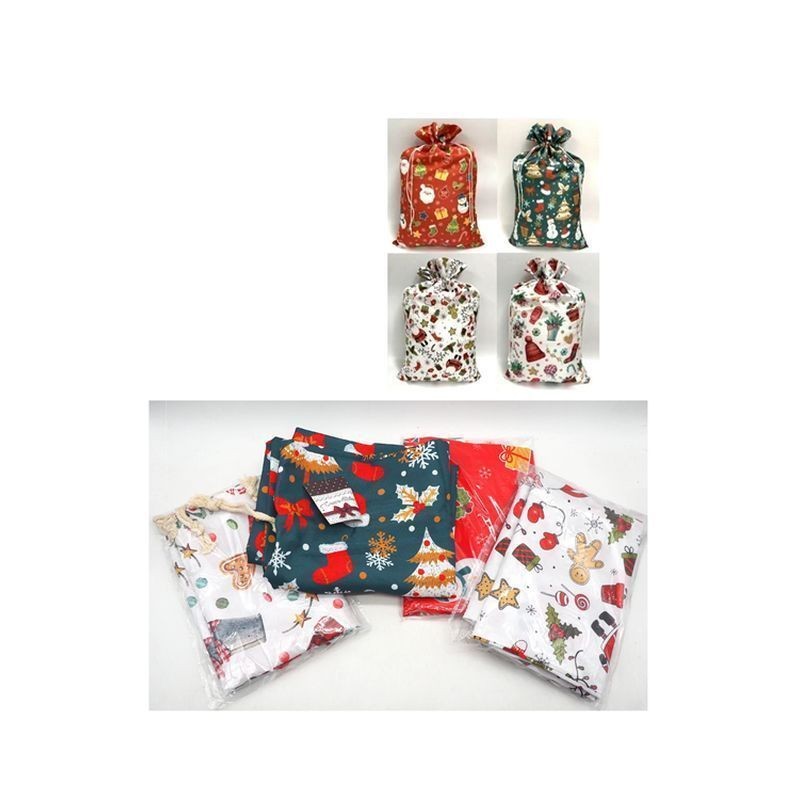 SACCO TESSUTO CON STAMPA H.70X50CM EAN 8021029342676 INGROSSO COSTUME BABBO NATALE ADULTI